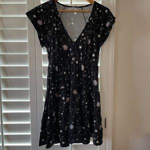 Medium Urban Outfitters Star Print Tier Dress